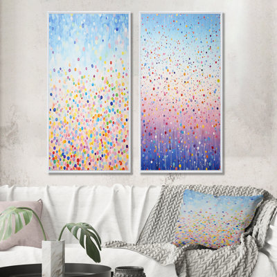 Minimalisme arc-en-ciel - ensemble de 2 reproductions d'art sur toile abstraites