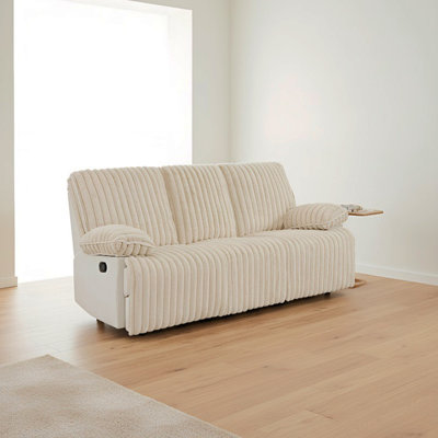 Manual Reclining Sofa 1+2+3 Seat, Recliner Sofa With Hidden Cup Holders, zero clearance recliner  Recliner Couch For Living Room Home Theater, Beige