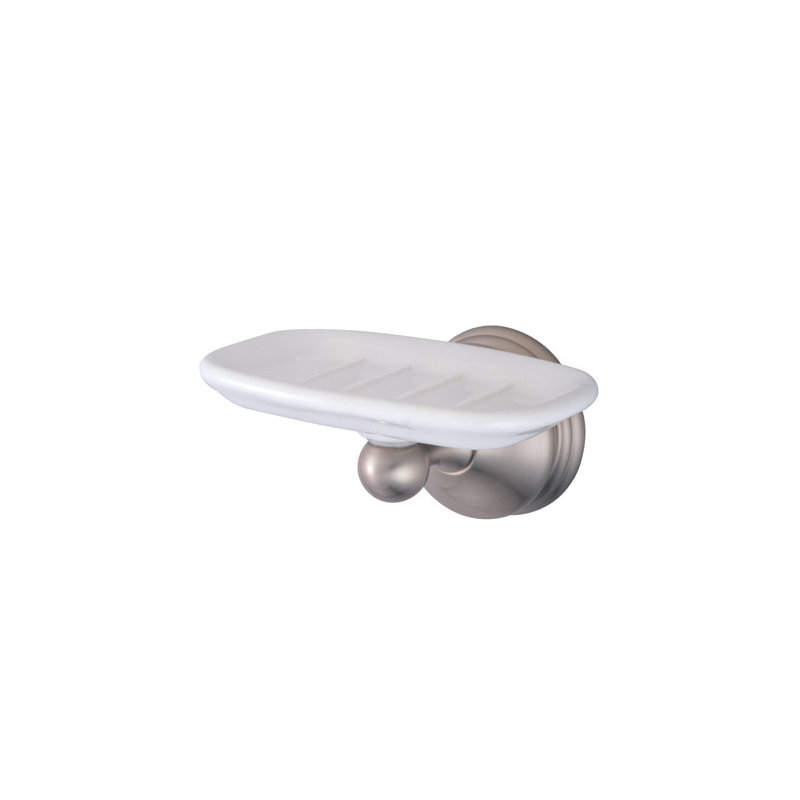 Kingston Brass Vintage Wall Mount Soap Dish Holder, Brushed Nickel