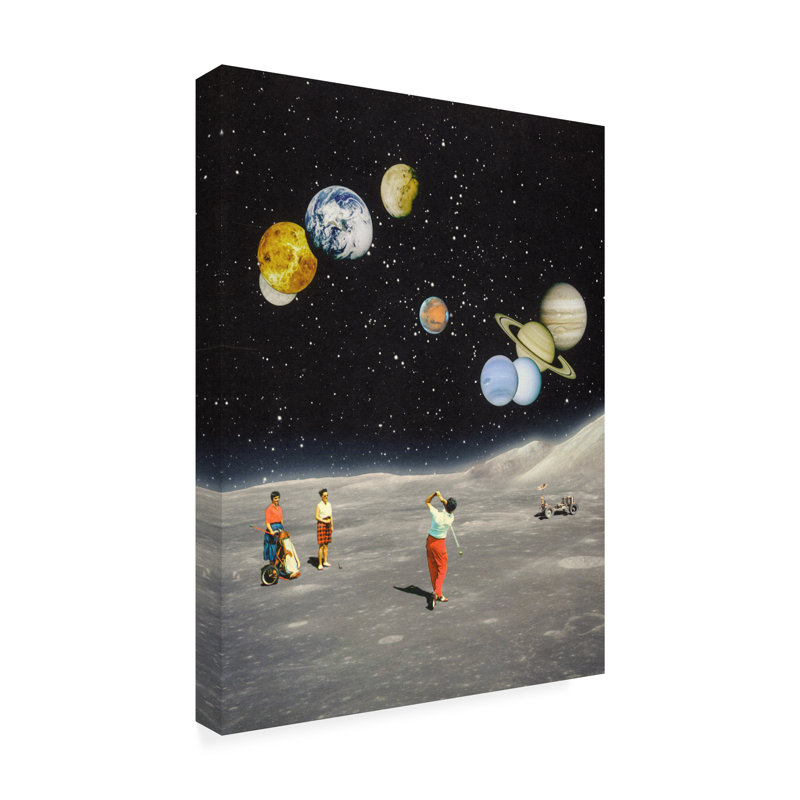 Space Golf sur toile par Taudalpoi, H 19 po x l 14 po x P 2 po