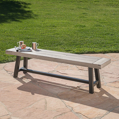 Dining Bench With Rustic Metal Frame