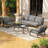 4 Piece Metal Mesh Patio Conversation Bistro Set With Coffee Table-1148927431