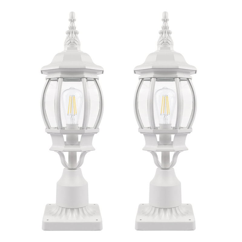 Benna 1-Light 18.9" H Hardwired Transparent Pier Mount Light, White