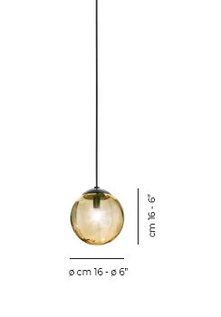 Puppet 1 - Light Pendant, 85" H x 6" W x 6" D, Amber Transparent, Matte Black