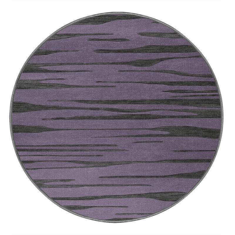 Tapis mauve lavable à la machine, Rond 5 pi