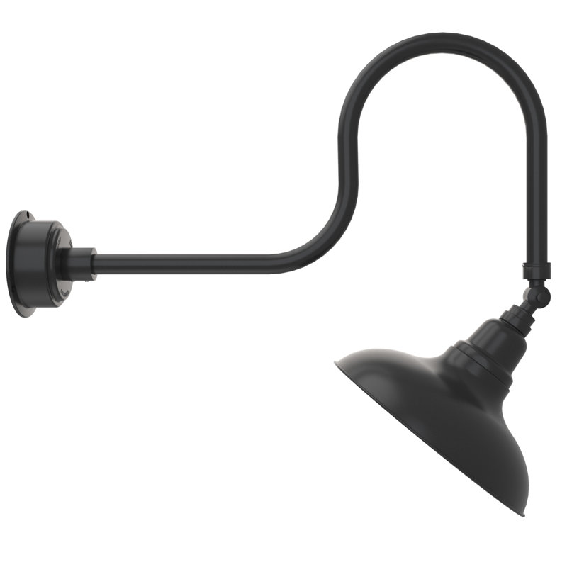 Luminaire de grange d'extérieur à DEL Adesh, Noir mat