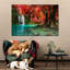 Automne, arbres et cascade sur toile-43433766