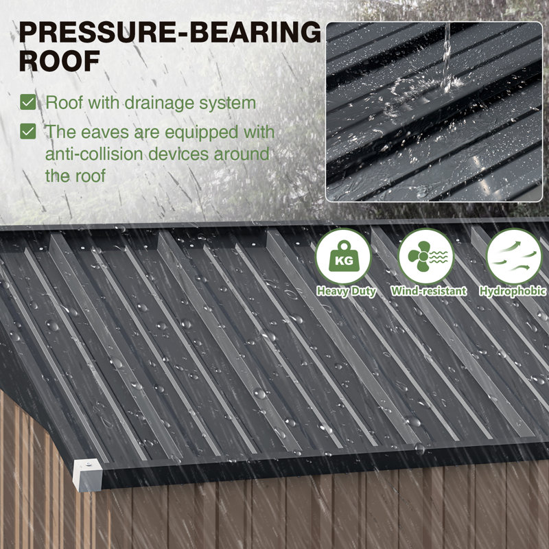 5.0 ft. W x 2.5 ft. D Galvanized Steel Lean-to Storage Shed