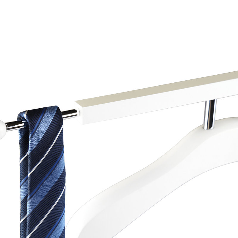 Knight Solid Wood Freestanding Valet Stand, White