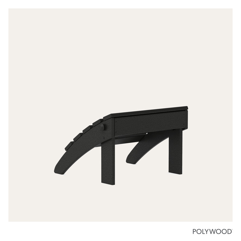 POLYWOOD Classic Adirondack Folding Ottoman, Black