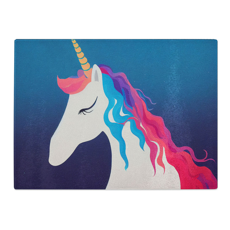 Cute Unicorn Abstract  Glass Chopping Board