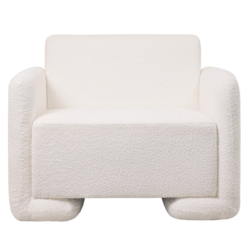 Chaise d'appoint flottante Svetinka, Lin blanc / velours
