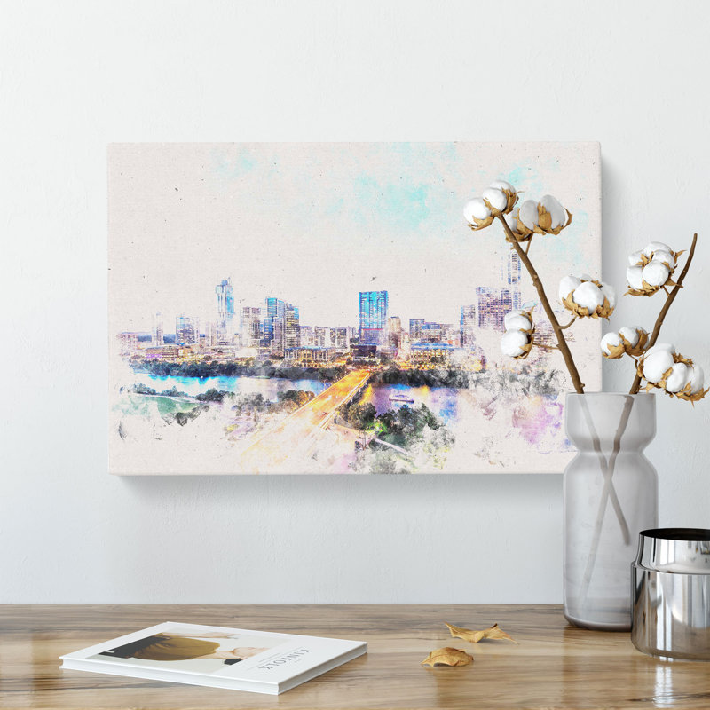 Austin Texas Skyline - Wrapped Canvas, 35cm H x 50cm W x 3cm D