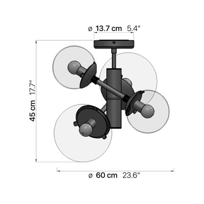 Global 4 - Light Semi Flush Mount