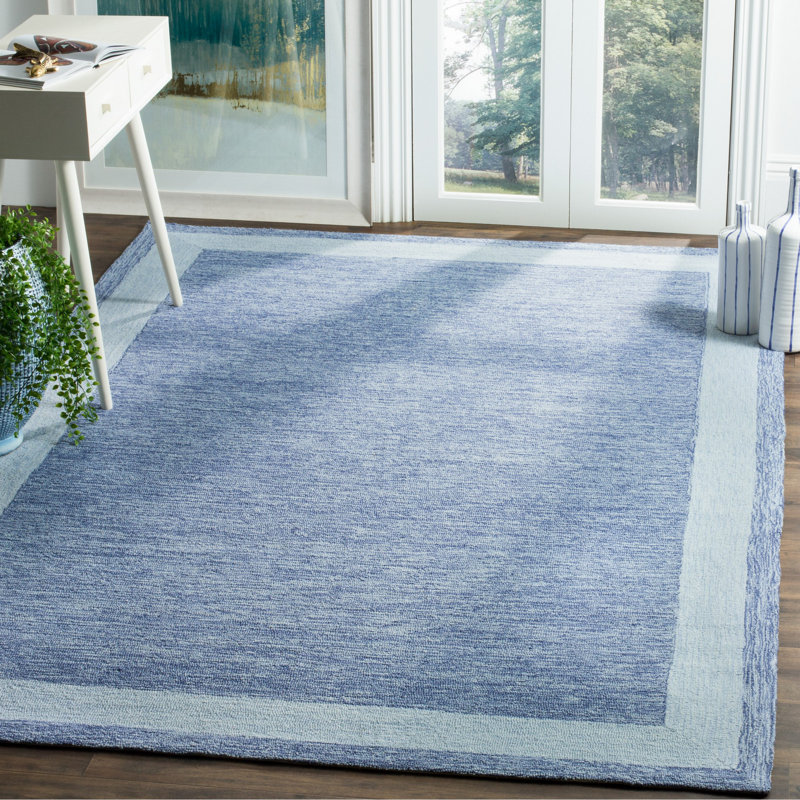 Liadan Hand Hooked Performance Solid Color Rug, Rectangle 6' x 9'