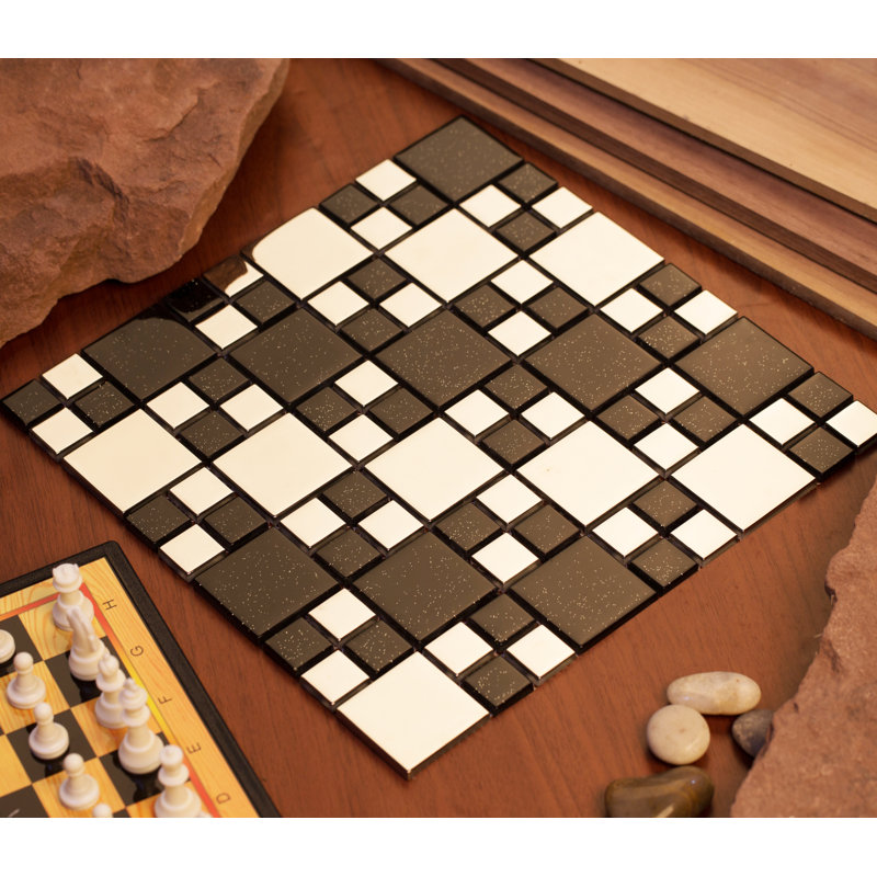 Carrelage mosaïque en verre Rousha, Argent