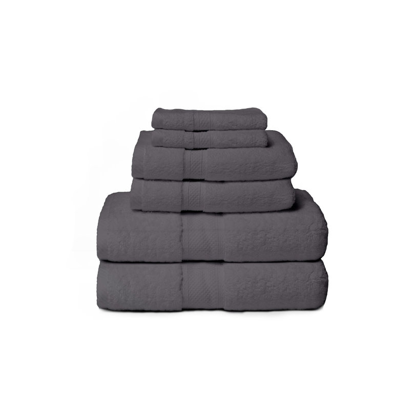 Romary 100% Cotton Plush Mulit-Size Set, Charcoal