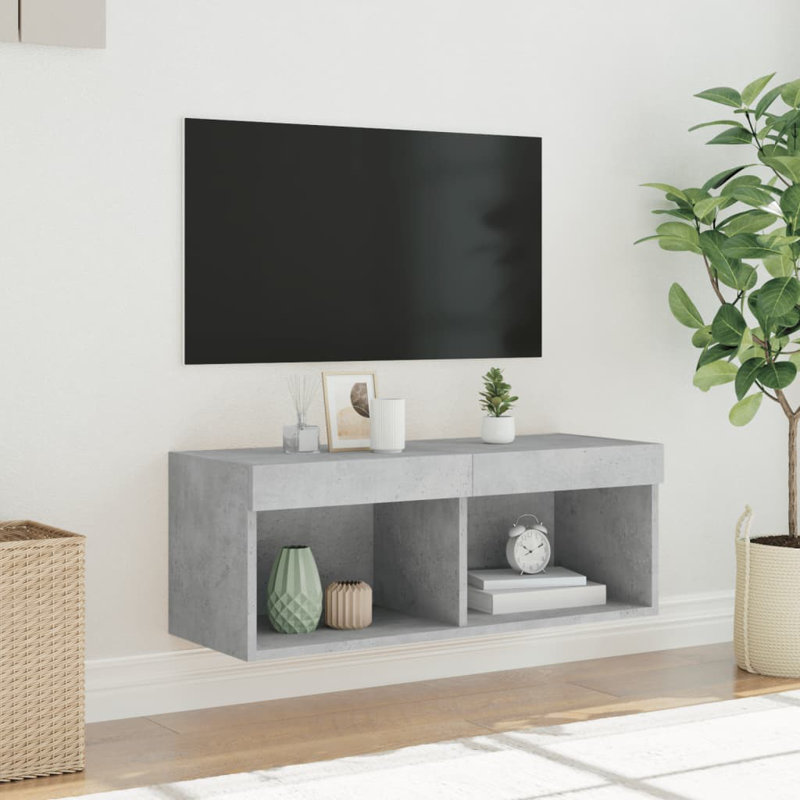 Barra TV Stand for TVs up to 43", 30cm H x 80cm W x 30cm D, Concrete Grey