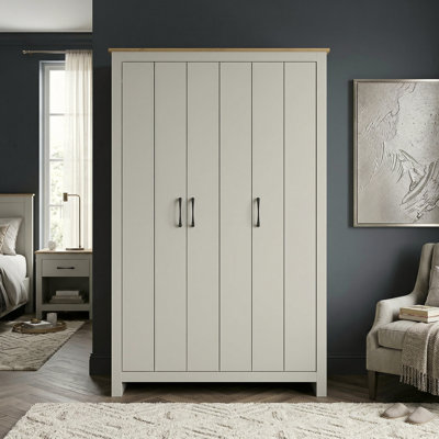 Limestone 3 Door Manufactured Wood Wardrobe