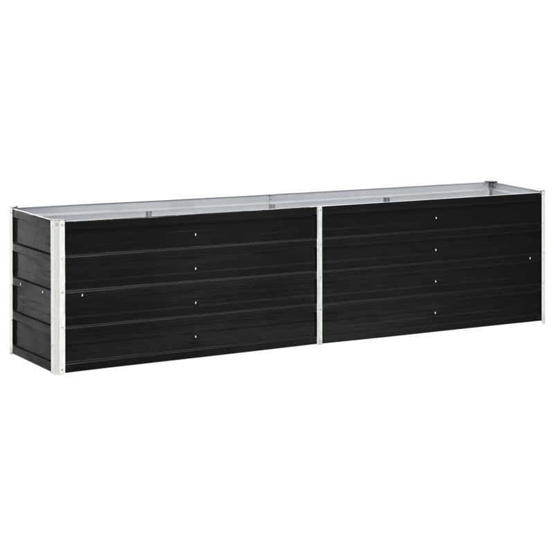 Raised garden bed in galvanized steel, 45cm H x 240cm W x 40cm D, Anthracite