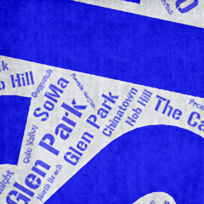 Bath Towel, Blue, San Francisco, Microfiber
