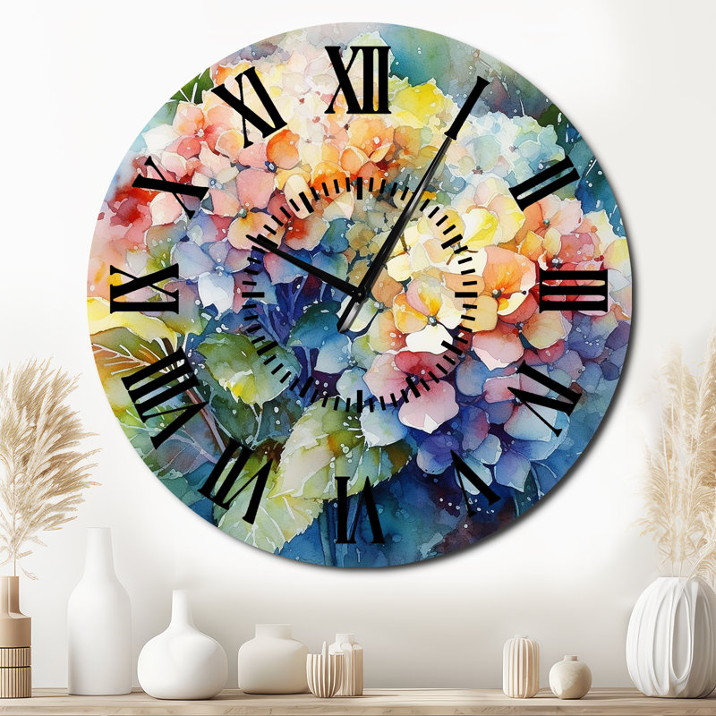 Horloge murale bleue et bleue, Surdimensionné