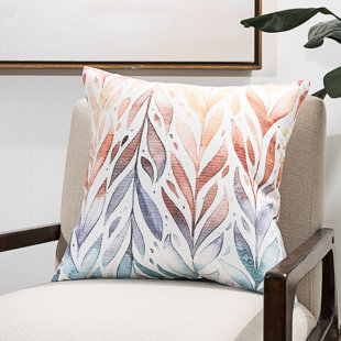  Bright Leaves Floral Throw Pillow