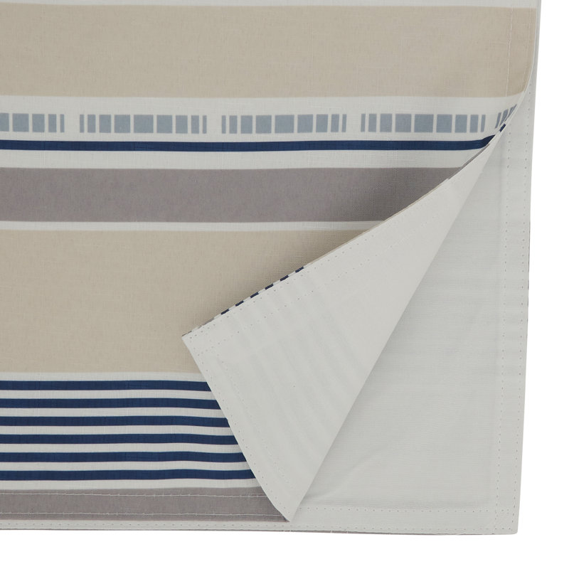 Khaki Striped Polyester Oblong Table Runner 16 x 72 inches