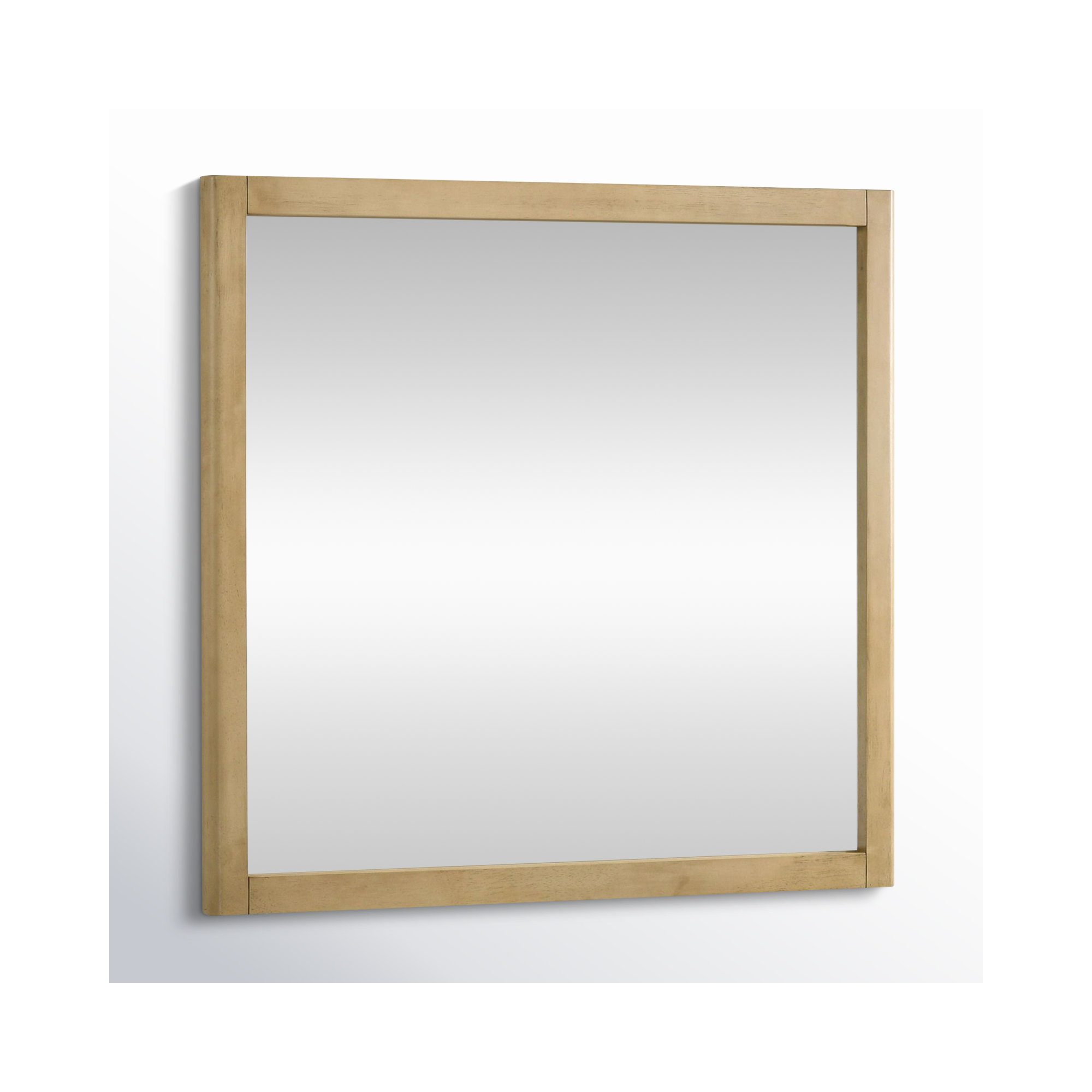 Akira Wood Wall Mirror, White Oak