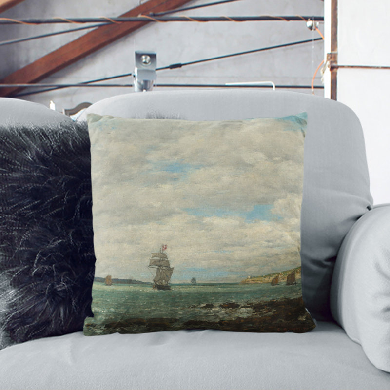 Coast of Brittany Scatter Cushion, 55cm H x 55cm W x 20cm D, Stone