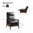 Gladys Mid-Century Modern Genuine Leather Pushback Recliner-1935274484