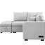 Canapé-lit modulaire en L en gris, avec ports et prises de courant, rangement mobile pour un petit appartement avec tiroir gris, 2 ports, prises et siège confortable