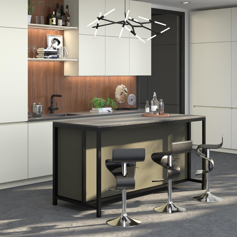 Dilsad Swivel Adjustable Height Counter Stool, Black