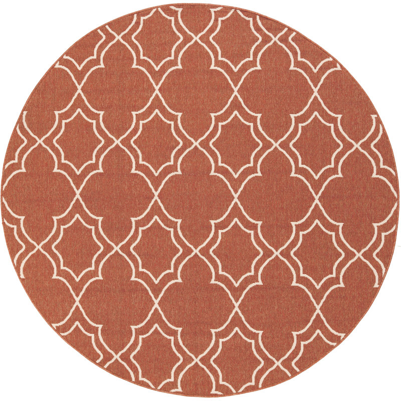 Tapis rouille / crème Amato, Rond 5 pi 3 po