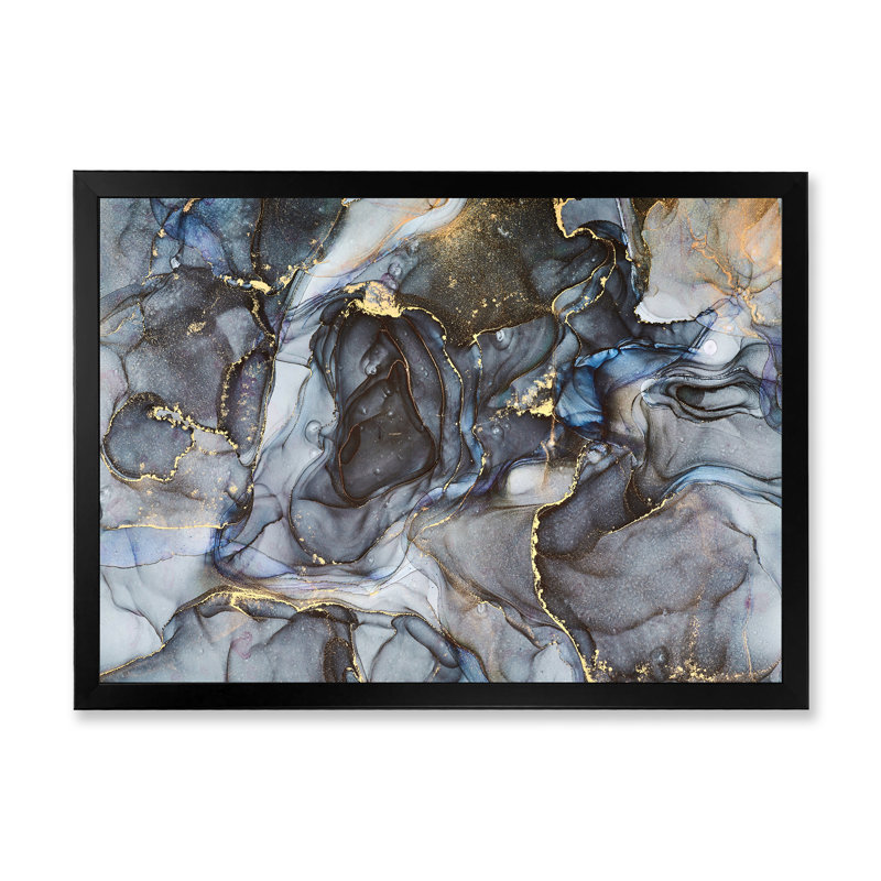 Art or noir infusé noir II - reproduction sur toile, Cadre noir, H 24 po x l 32 po