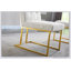 Chaise de salle à manger, conception capitonnée et base en acier inoxydable à finition dorée-662987218