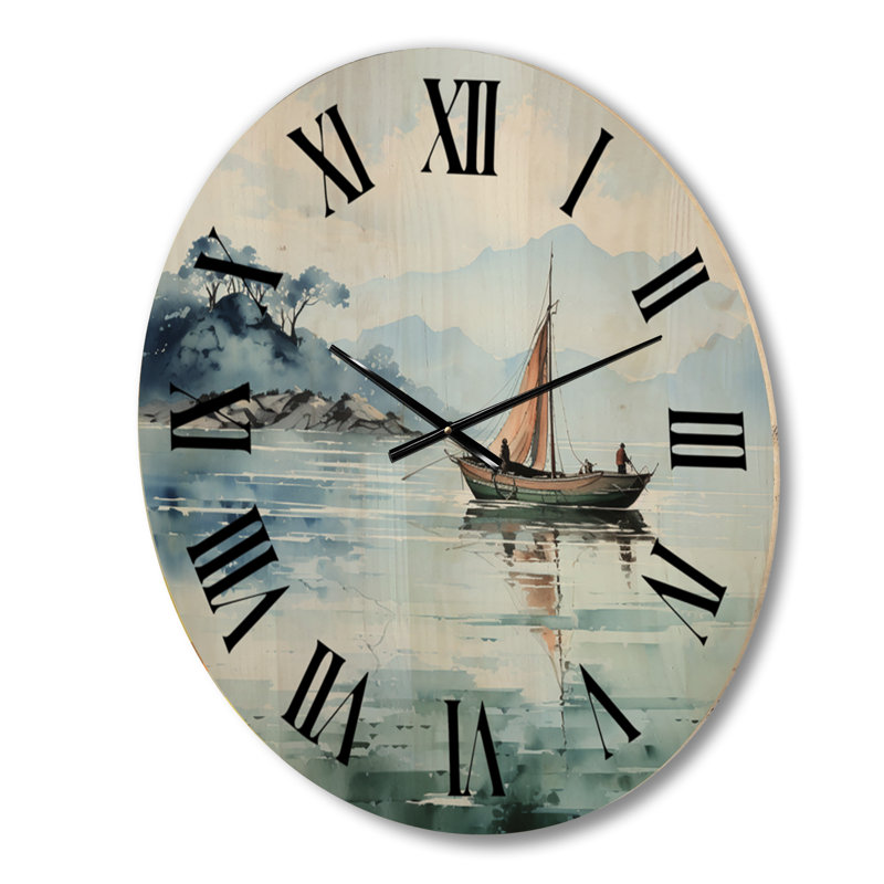 Horloge murale en bois massif Kerris, Grand