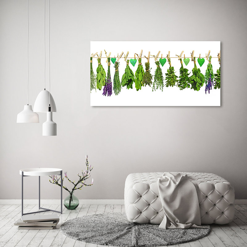 Herbs On A String - Wrapped Canvas Print