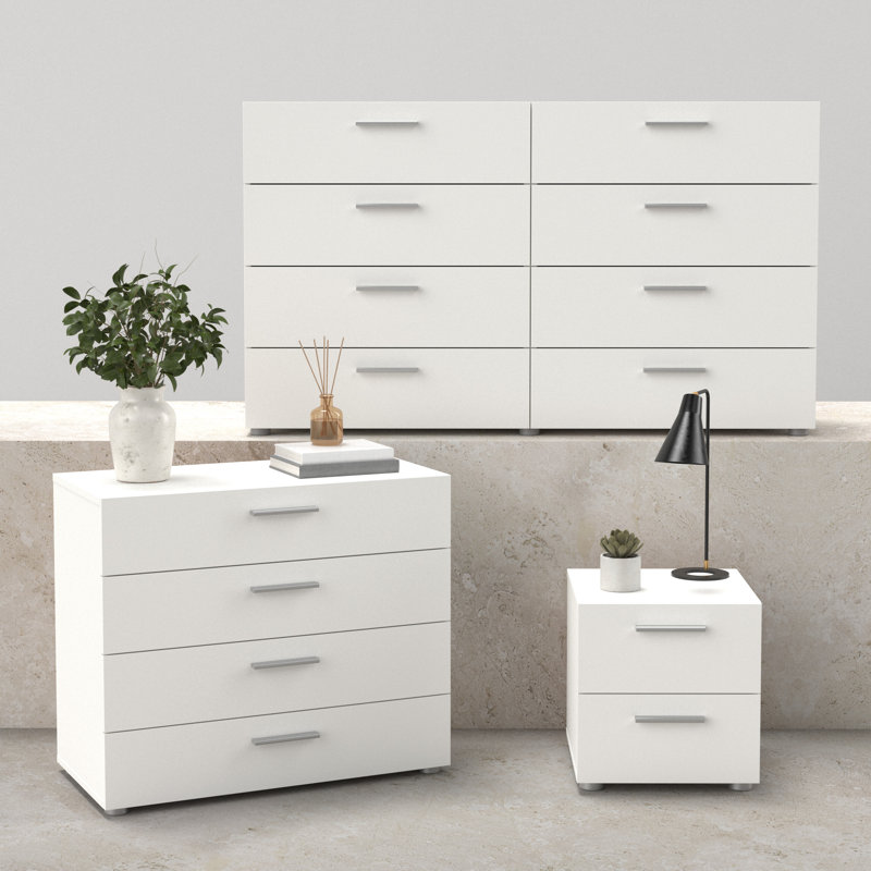 Ensemble de chambre à coucher 3 pièces Pepe, blanc