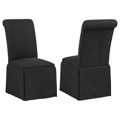 Shawna Upholstered Skirted Side Chair Black