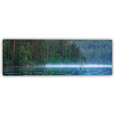 «Tranquil Misty Lake Forest», art sur toile