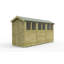 Total Sheds 4ft x 12ft Apex Garden Shed - Single Door - With Windows - Pressure Treated Timber - UK Manufactured