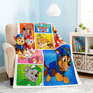 Jeté de lit en flanelle ultra doux Paw Patrol pour enfants, 60 po x 40 po
