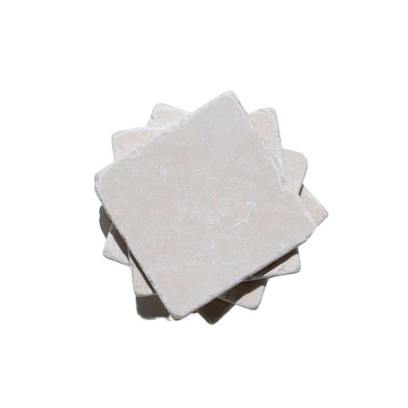 Ensemble de sous-verres en marbre, White