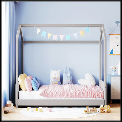Twin Size Velvet House Bed