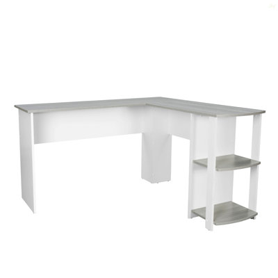 Bureau moderne en L avec tablettes latérales Techni Mobile