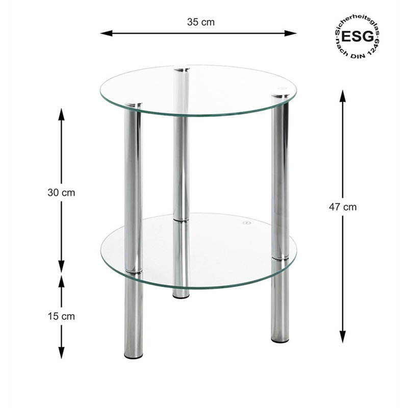 Sheley Glass Top End Table