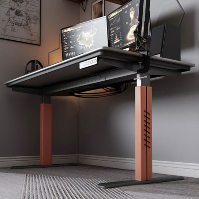 Gray Rectangular Sintered Stone Standing desk