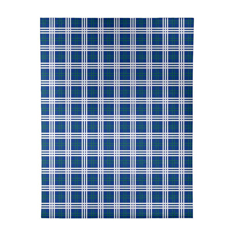 Tapis à carreaux bleu, Rectangle 9 pi x 12 pi