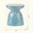 D15x16" Capiz Garden Stool Small Side Tabel, Blue Accent Round End Table